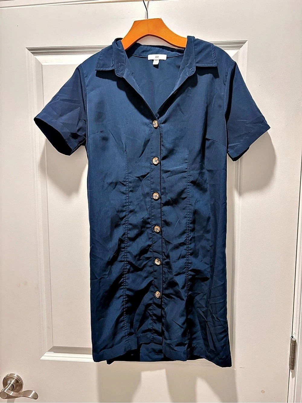 BP. Blue Button-Front Mini Dress